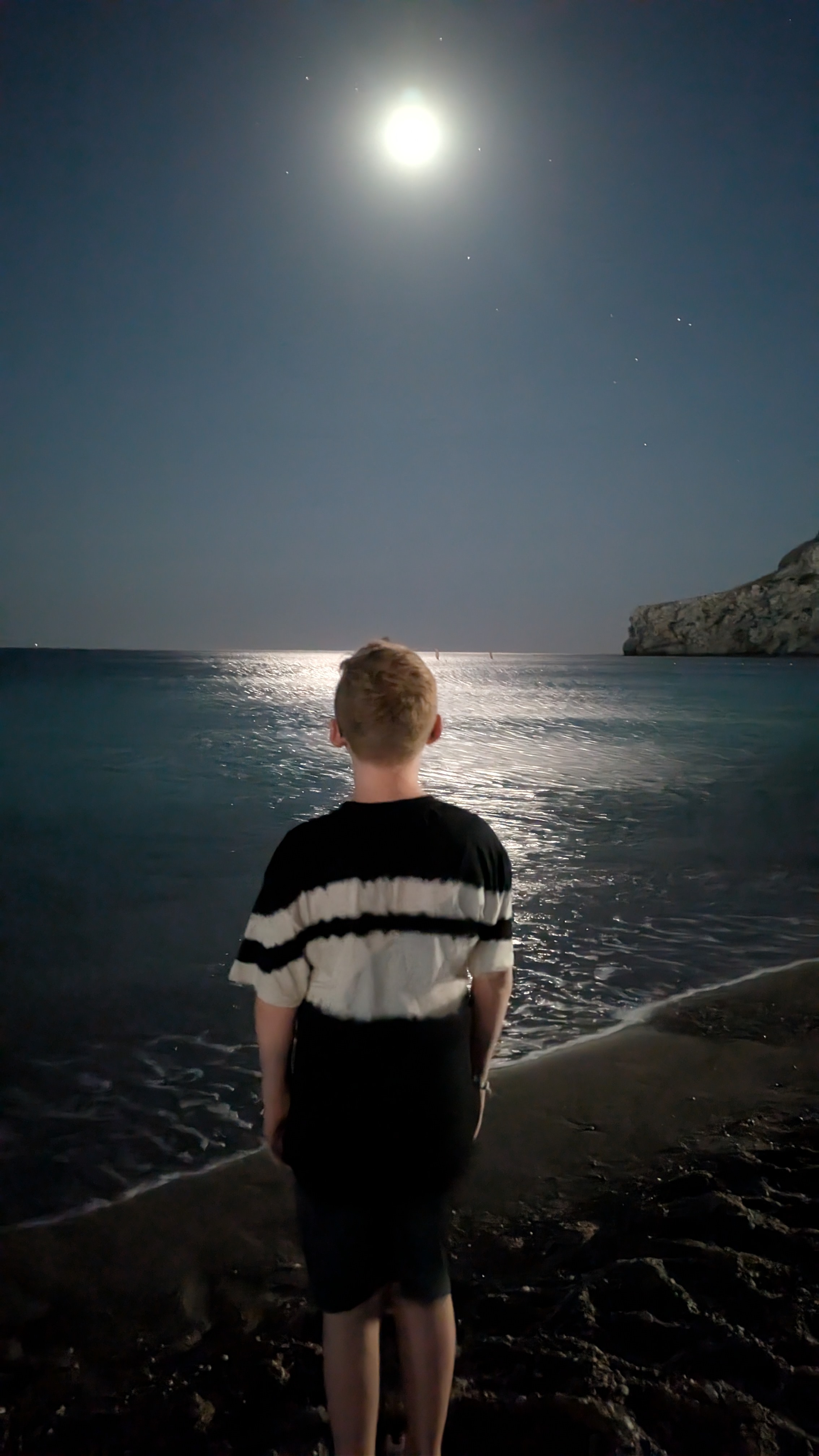 Julian under the moon in Greece